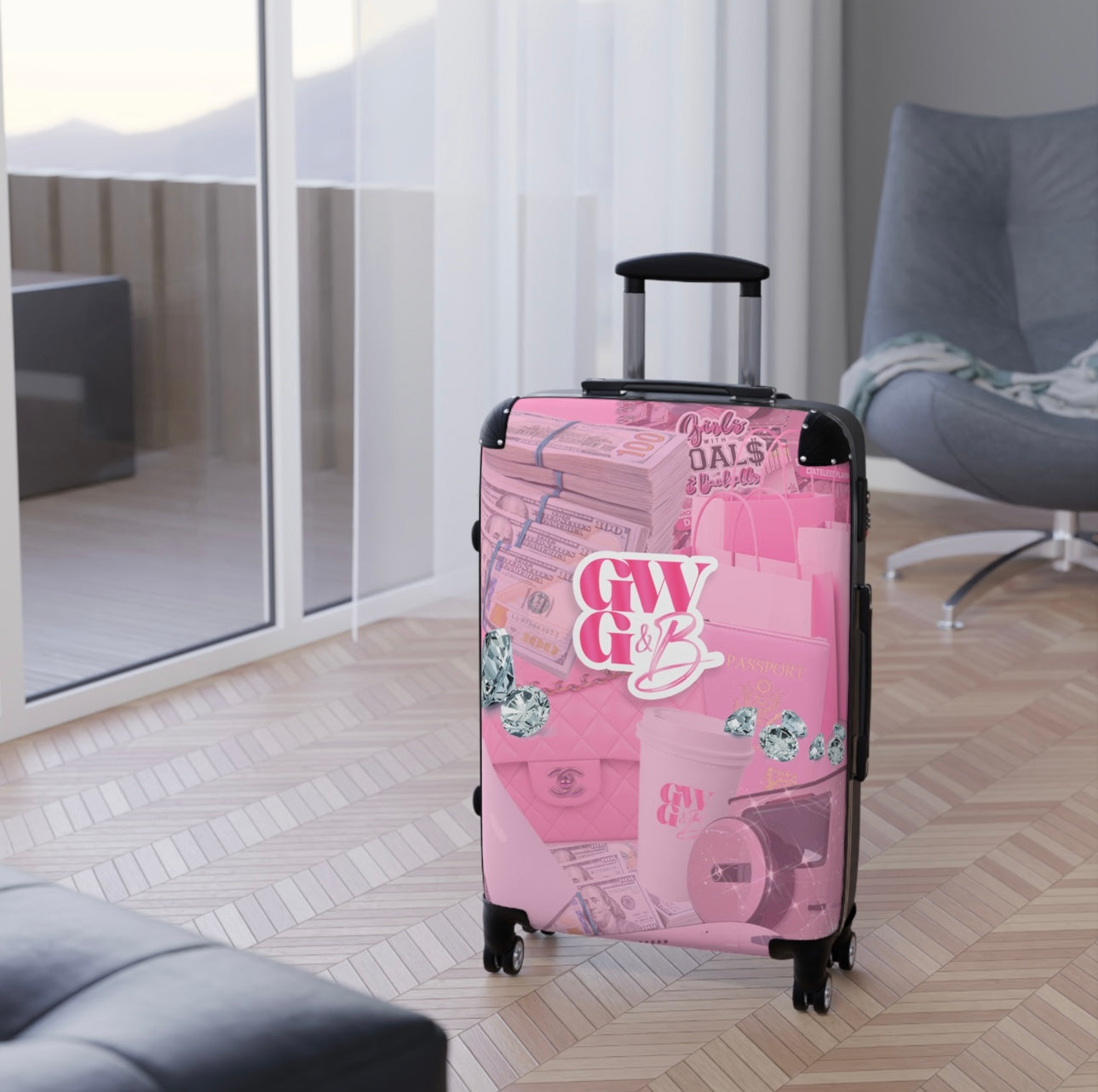 Girls With Goals Rolling Suit Case